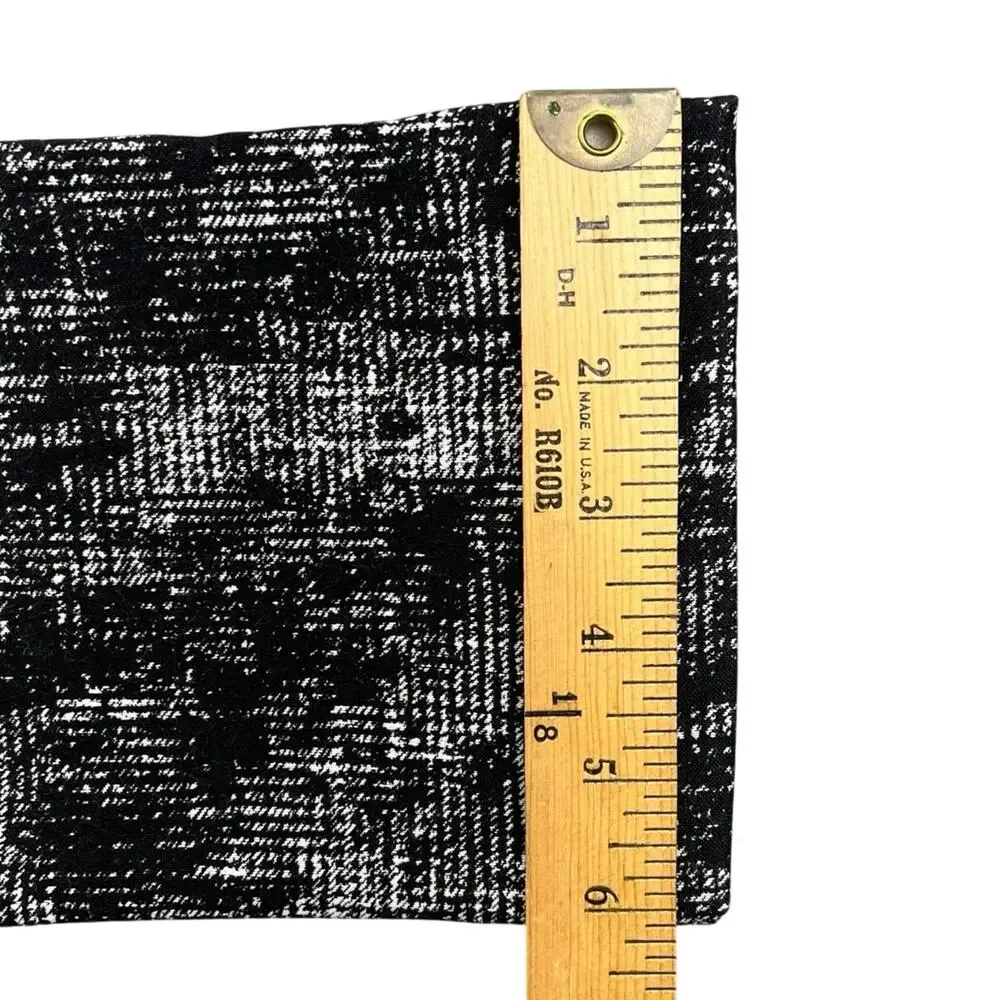 NWT NIC+ZOE Black White Abstract Pull-On Knit Pants Ankle Size 6